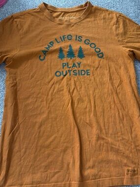 Life Is Good Rust Crewneck Tee with White Logo